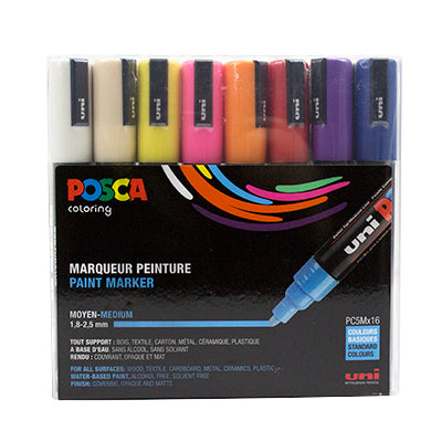 POSCA Acrylic Paint Markers PC-5M Medium Set of 16
