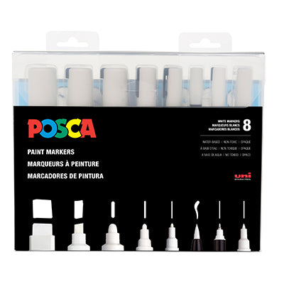 POSCA Paint Markers All White Set of 8