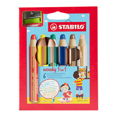 STABILO Woody 3-in-1 Pencil of 6