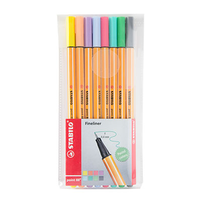 STABILO Point 88 Fineliner Pen Pastel Shades Set of 8 - Clearance