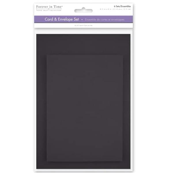 Forever in Time - 4.5" x 6" Card & Envelope Set of 6 Black 4.5" x 6"