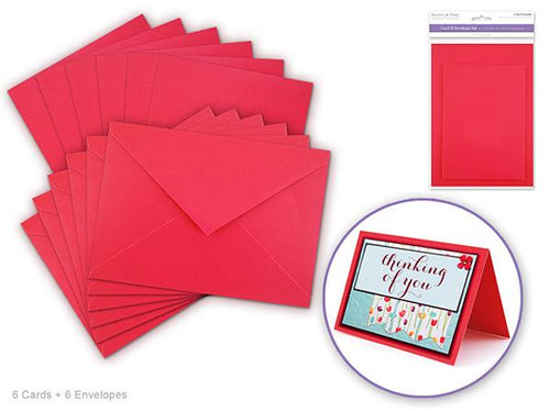 Forever in Time - 4.5" x 6" Card & Envelope Set of 6 Red 4.5" x 6"