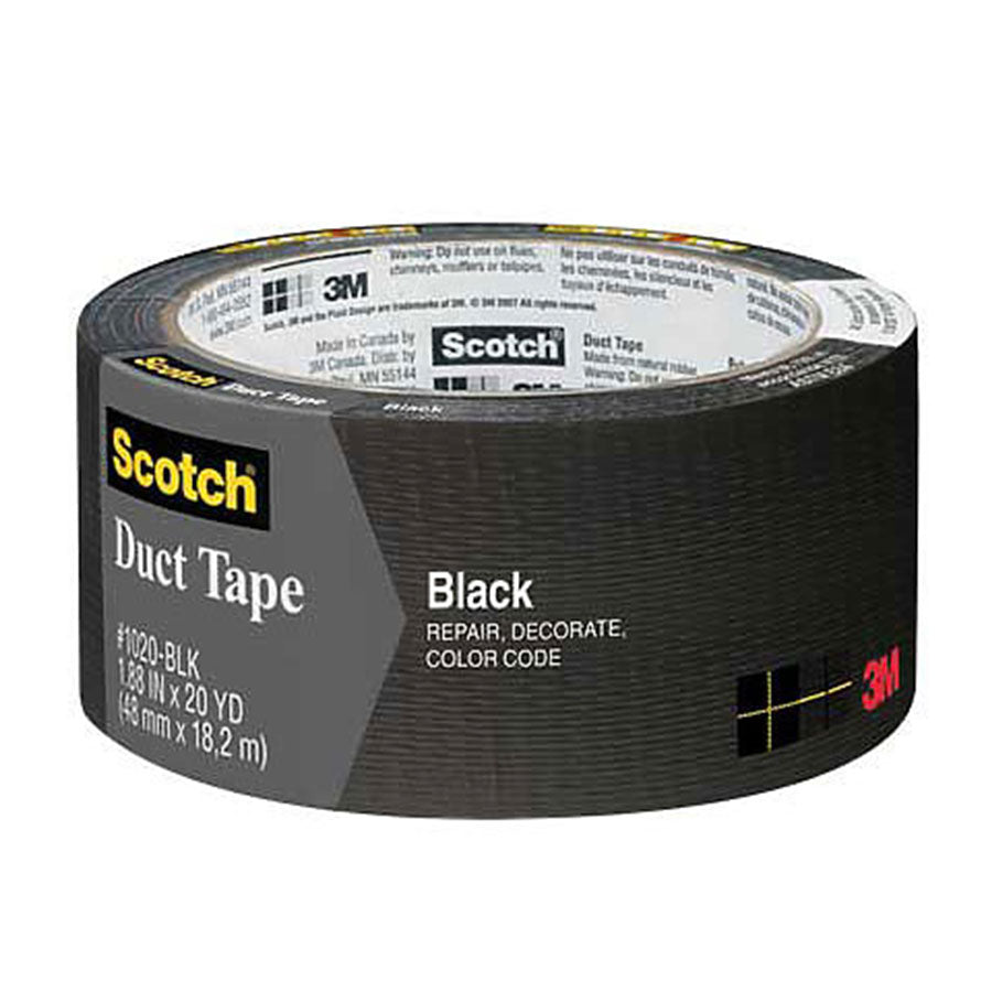 3M Scotch Colored Duct Tape - Black 1.88" x 20yd