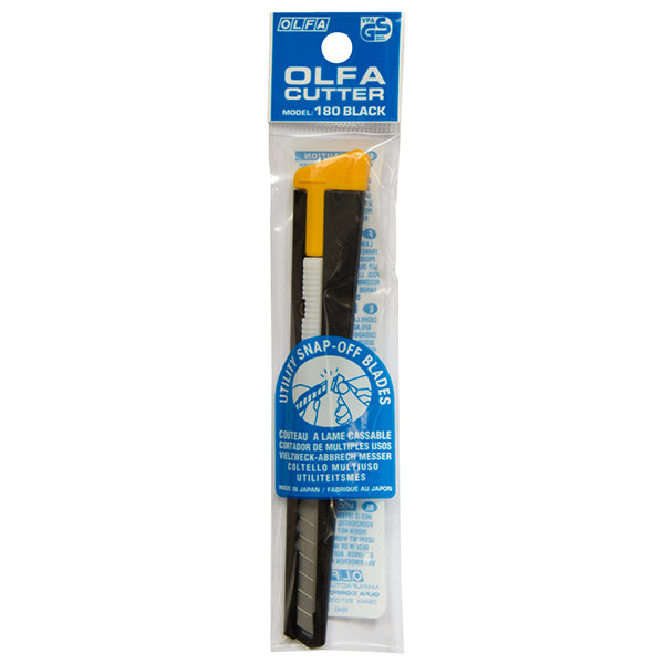 OLFA Standard Cutter 180 Black 9mm Snap-Off Blade Pack of 10