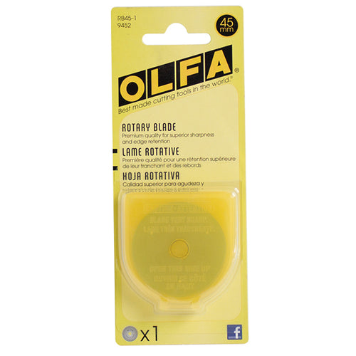 OLFA Tungsten Tool Steel Rotary Blade Pack of 1 - 45mm