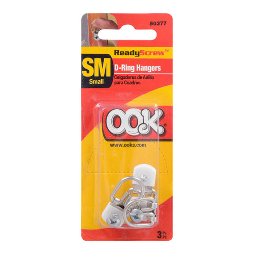 Ook ReadyScrew D-Ring Hangers 1-Hole Pack of 3