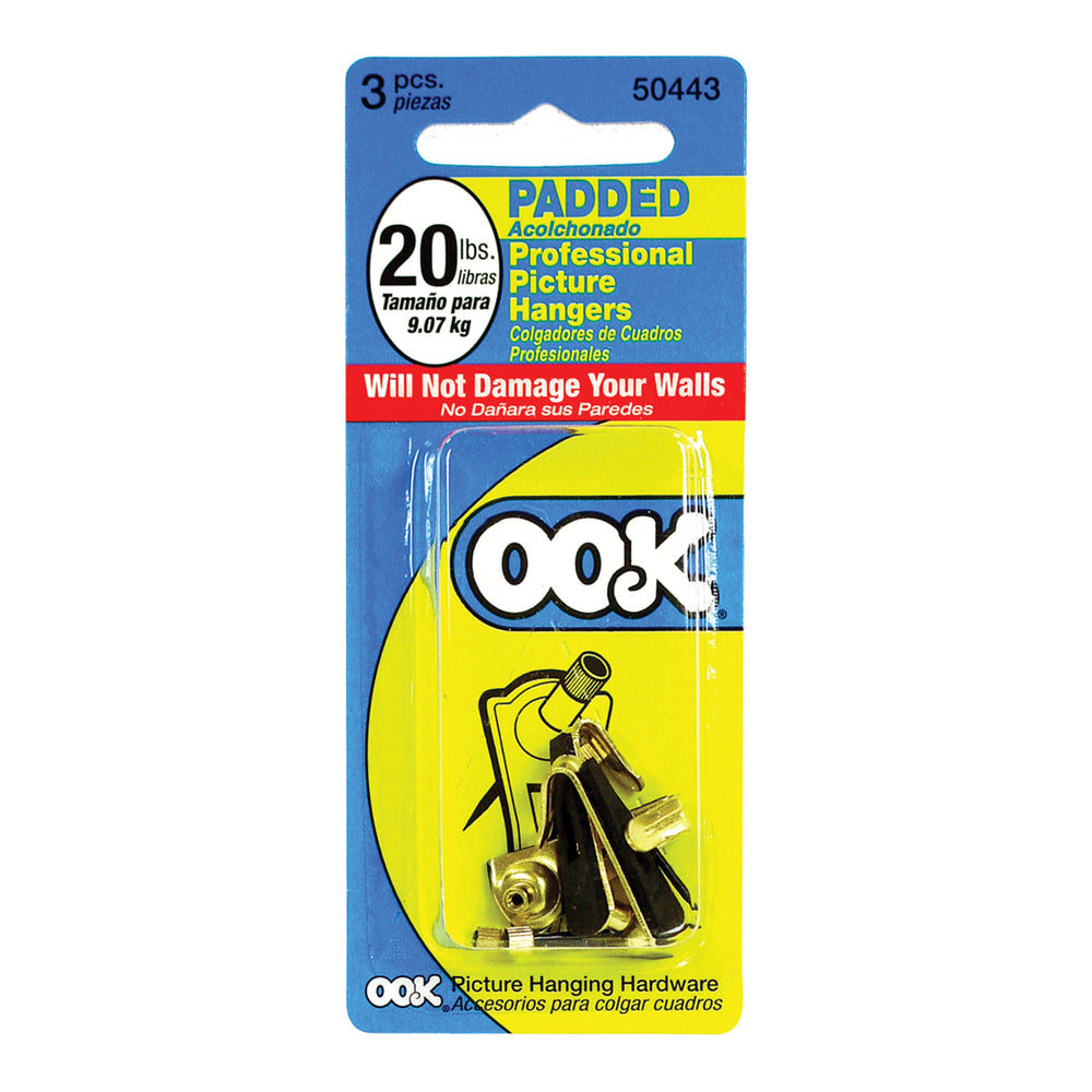 Ook Padded Classic Professional Picture Hangers 20lb Pack of 3