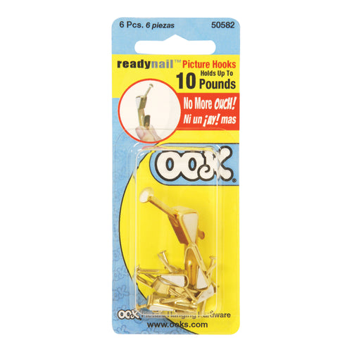 Ook ReadyNail Picture Hangers 10lb Pack of 6