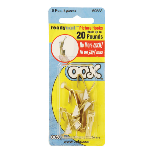Ook ReadyNail Picture Hangers 20lb Pack of 6
