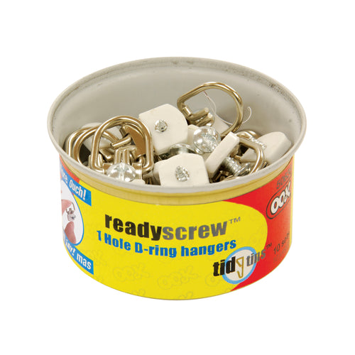 Ook ReadyScrew D-Ring Hanger Tidy Tin 1-Hole Pack of 10