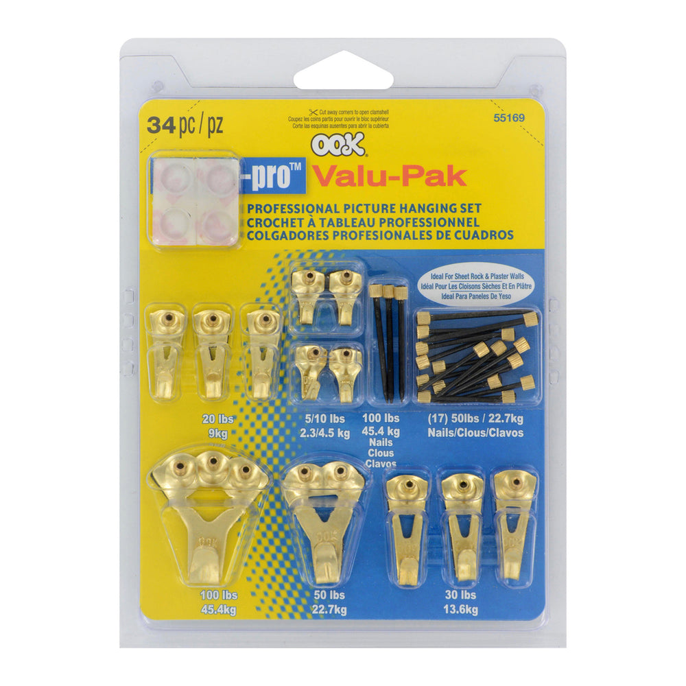 Ook Valu-Pak Professional Padded Picture Hanging Set