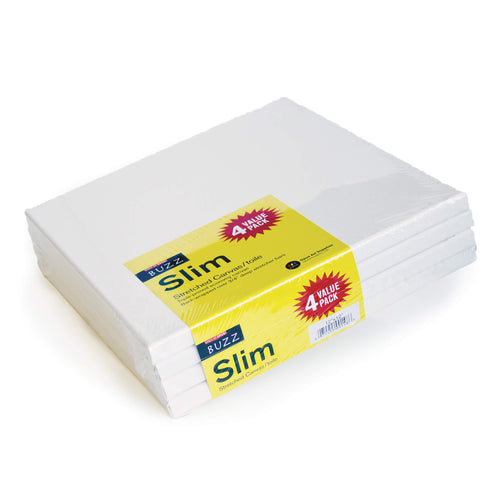 Buzz Pre-Stretched Canvas Value Packs of 4 Slim Canvas