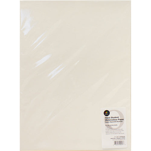 Opus Student Watercolour Cold Press 140lb/300gsm Paper Pack of 20 - 11" x 15"