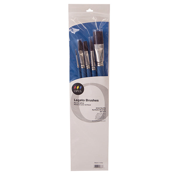 Ensemble de pinceaux acryliques Opus Legato, lot de 5, assortis, maintenant ou jamais