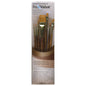 Princeton RealValue Brush Set of 7 - Brown Label Synthetic Golden Taklon; Rnd 2, 4, Liner 2/0, Shader 2, 6, Angular 1/4, Wash 3/4