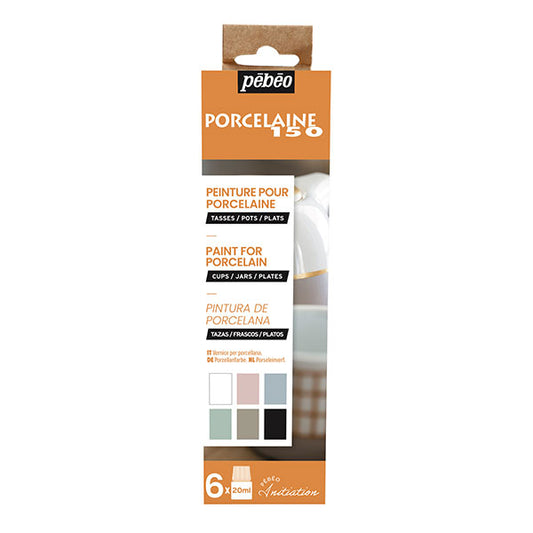 Pebeo Porcelaine 150 Initiation Set - Chalk 6 x 20ml