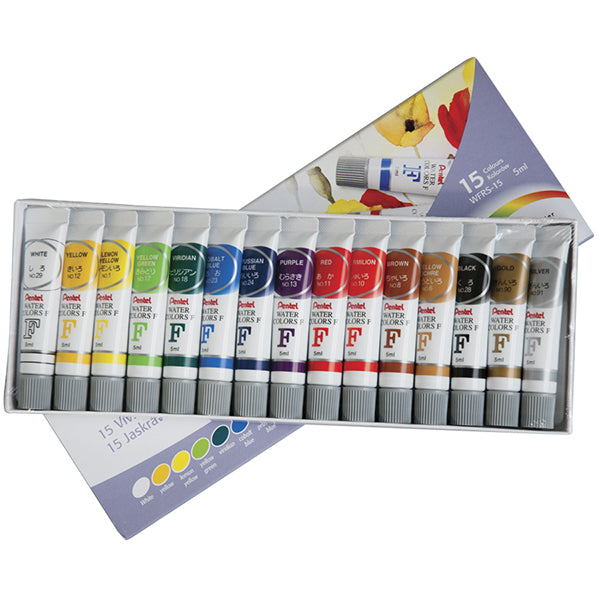 Pentel Student Watercolor Set of 15 tubes