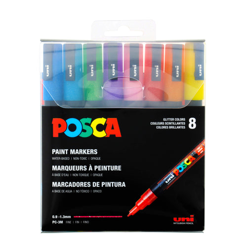 POSCA 8-Color PC-3M Fine Glitter Set