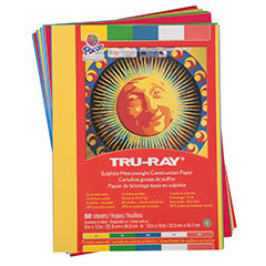 Tru Ray Assorted Colours Construction Paper Pack Pack of 50 - 9" x 12"