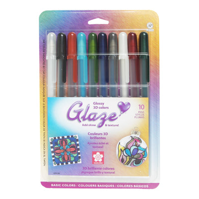 Sakura Gelly Roll Glaze 3D Color Pen Set of 10