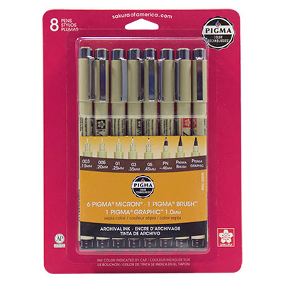 Sakura Pigma Micron Pen - Sepia Set of 8 - Clearance – Opus Art Supplies