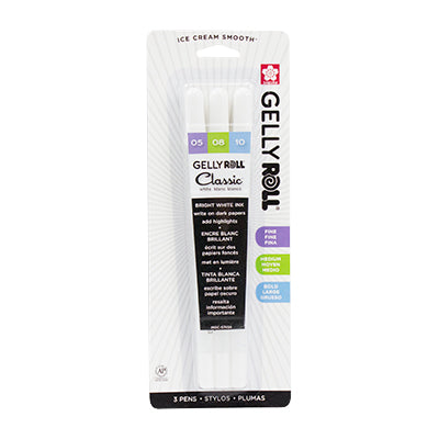 Sakura Gelly Roll Classic White Assorted Set of 3 (05,08,10)