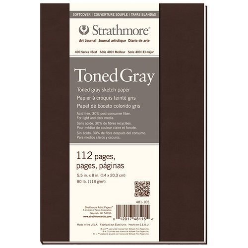 Strathmore 400 Series Softcover Sketchbook Toned Gray - 5.5" x 8.5"