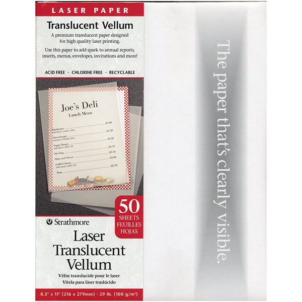 Strathmore Laser Translucent Vellum Pack of 50 - 8.5" x 11"