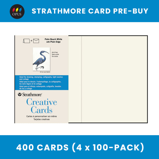 Strathmore Ivory with Deckle Cards 5" x 6 7/8" - Case of 400 Cards (Pre-Buy)