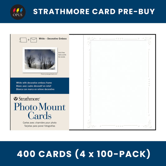 Strathmore Photo Mount Decorative Embossed Border Cards 5" x 6 7/8" - Case of 400 Cards (Pre-Buy)