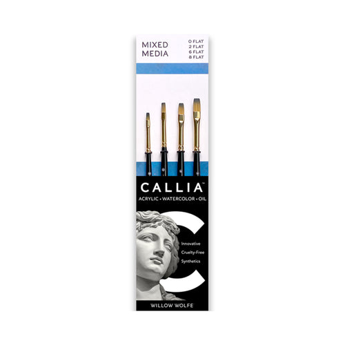 Willow Wolfe Callia Brush Set - Mixed Medium Flat Shader Set