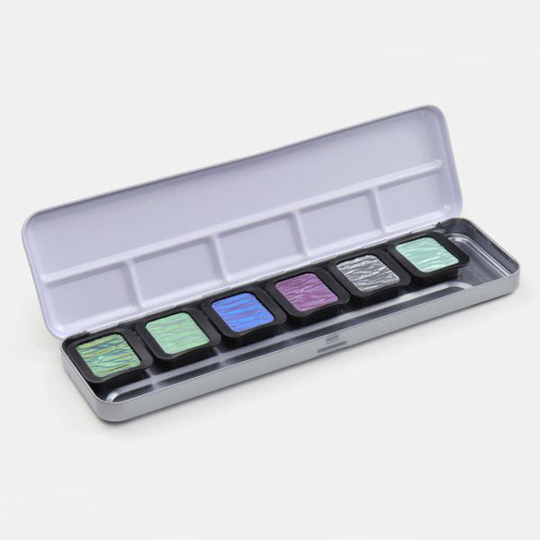 FineTec Pearlescent Watercolours Set of 6 Cool Colours