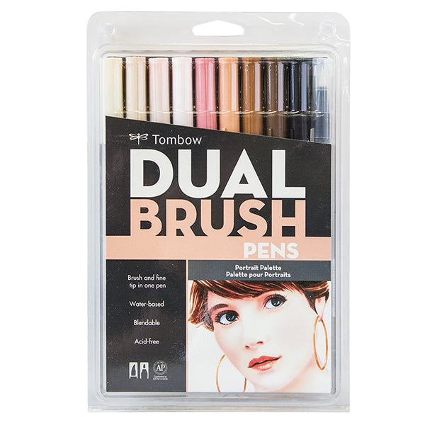Tombow Dual Brush Pen Set of 10 Portrait Palette