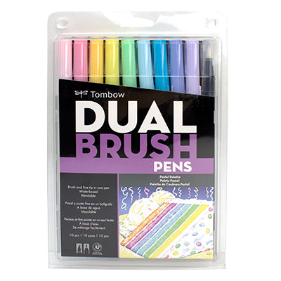 Tombow Dual Brush Pen Set of 10 Pastel Palette