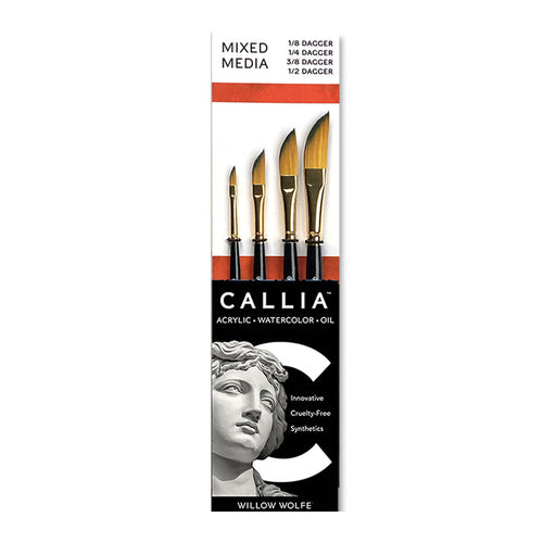Willow Wolfe Callia Brush Set - Mixed Media Artist Dagger Set of 4