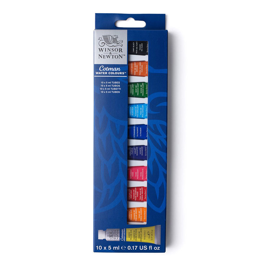 Winsor & Newton Cotman Watercolour Set of 10 x 5ml tubes