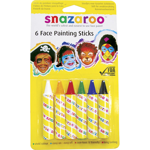 Snazaroo Face Painting Stick Set Set of 6