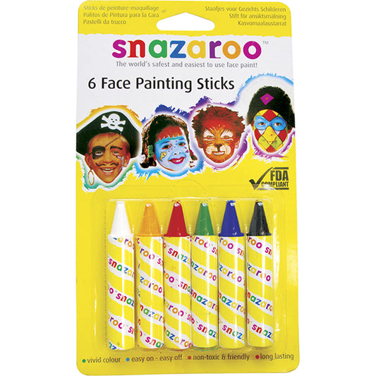 Snazaroo Face Painting Stick Set of 6