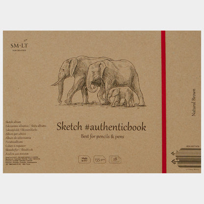 SM•LT #authenticbook Brown Sketch Album – 9" x 7"