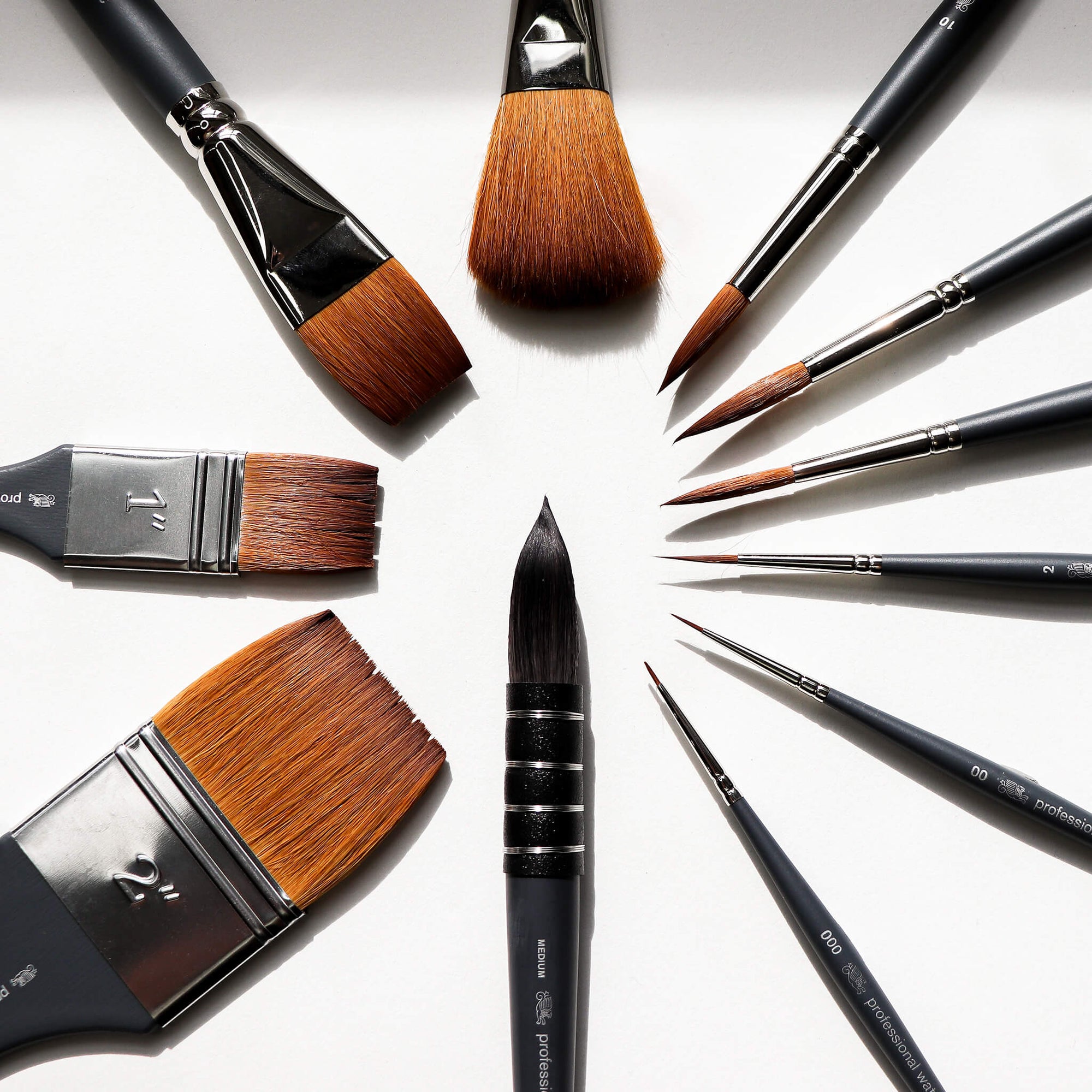 Professional Acrylic Brushes and Sets - Pro White Creative Mark